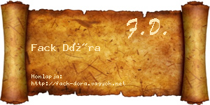 Fack Dóra névjegykártya